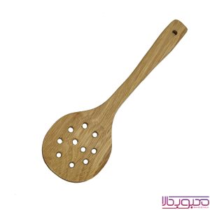 کفگیر چوبی بامبو مدل گرد سوراخ دار